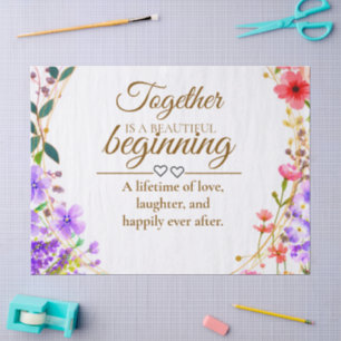 Papel De Seda Tarjeta de Invitación de Boda Botánica Editable