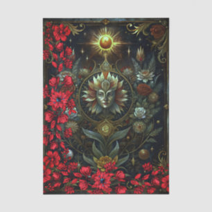 Papel De Seda Tarjeta de Lector de Tarot Gótico Floral Collage A