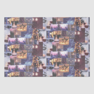 Papel De Seda Tarjeta de luces y escenas de nievación de Navidad