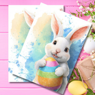 Papel De Seda Tarjeta de Pascua conejito de Pascua lindo con hue