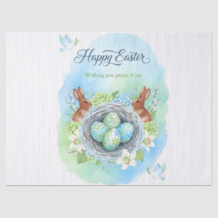 Papel De Seda Tarjeta de Pascua de Acuarela Feliz