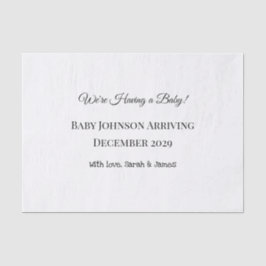 Papel De Seda Tarjeta de revelación de bebé personalizado