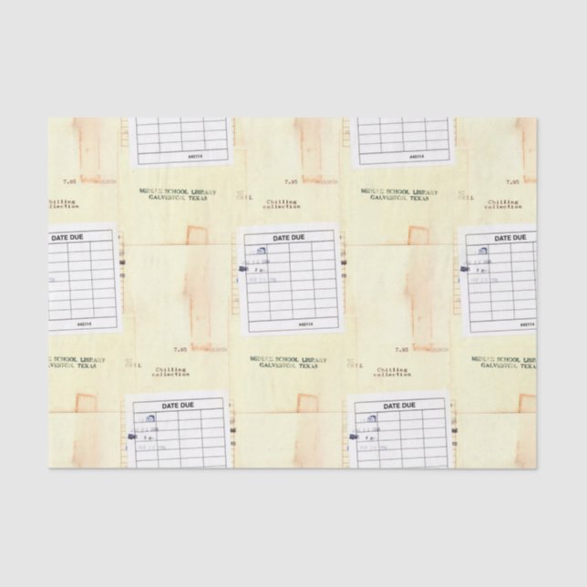 Papel De Seda Tarjeta de vencimiento de libro de biblioteca retr (Anverso)