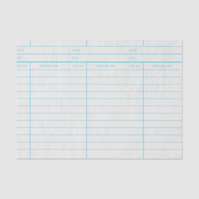 Papel De Seda Tarjeta debida retra de fecha del libro de la (Anverso)