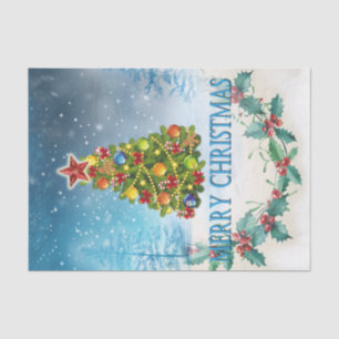 Papel De Seda Tarjeta navideña Merry