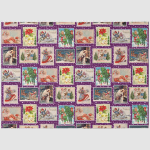 Papel De Seda Tarjeta Postal de Navidad Vintage Decoupage