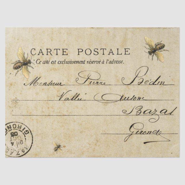 Papel De Seda Tarjeta postal francesa (Anverso)