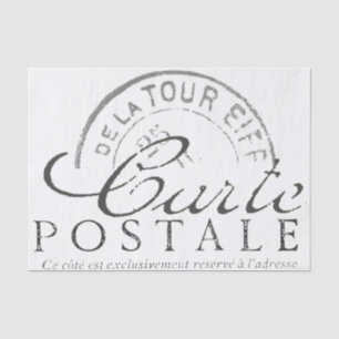 Papel De Seda Tarjeta Postal Francesa Vintage Decoupage París Te