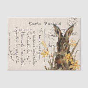 Papel De Seda Tarjeta postal vintage de Pascua francesa con cone