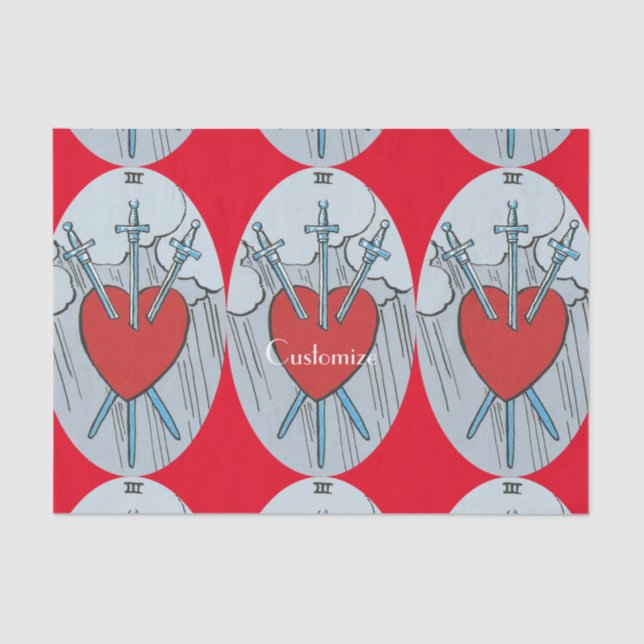 Papel De Seda Tarjeta Tarot 3 Espadas Thunder_Cove  (Anverso)