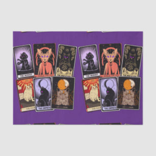 Papel De Seda Tarjetas Cat Tarot—Emperatriz Halloween. Hermit, t