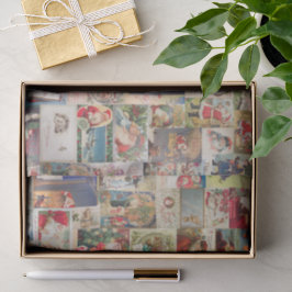 Papel De Seda Tarjetas de Felicitación de Navidad Antiguas Patró
