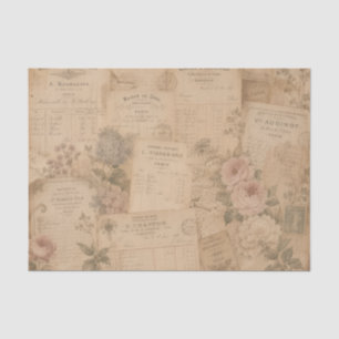 Papel De Seda tarjetas postales antiguas y flores