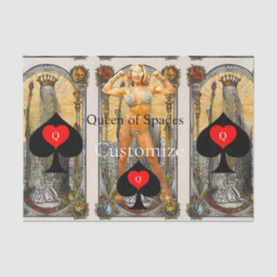 Papel De Seda Tarot Card Queen of Spades Thunder_Cove