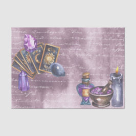 Papel De Seda Tarot Crystals Purple Decoupage