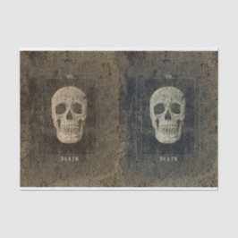 Papel De Seda Tarot De Calavera De Textura Negra Y Blanca Gótica