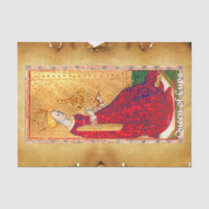 PAPEL DE SEDA TAROTS DE RENACIMIENTO ANTIGUO,PARCHE DE LA REINA 