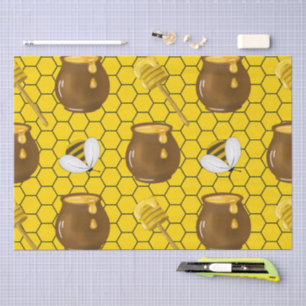 Papel De Seda Tarros de Miel y Patrón de Panal