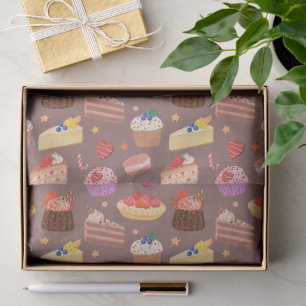 Papel De Seda Tarta de Frutas Frescas y Patrón de Postres Dulces