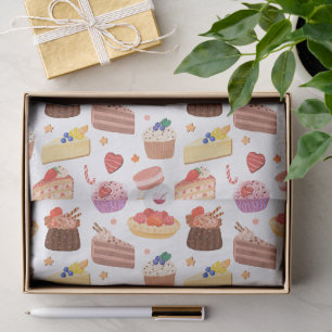 Papel De Seda Tarta de Frutas Frescas y Patrón de Postres Dulces