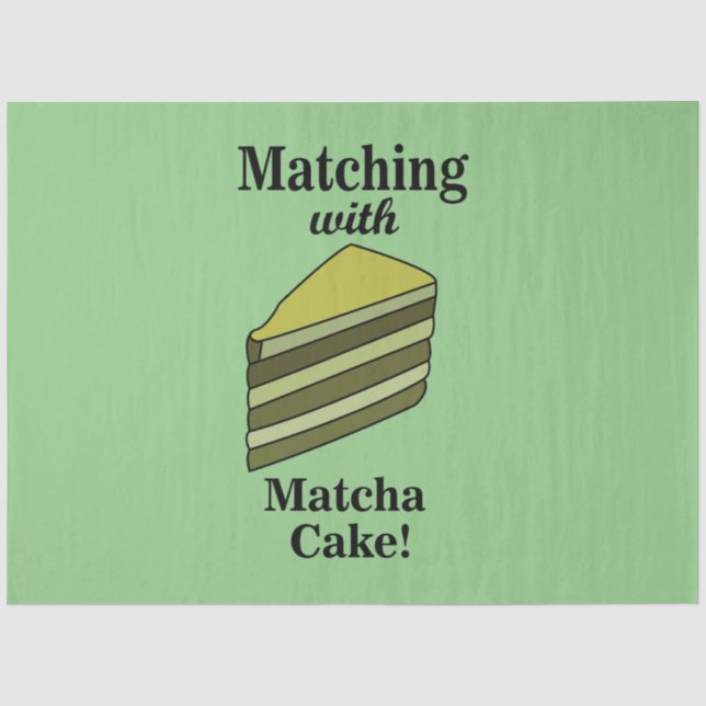 Papel De Seda Tarta Verde Matcha Comida Divertida (Anverso)