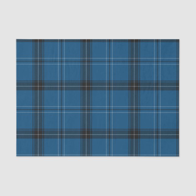 Papel De Seda Tartan Azul Ramsay Blue Escocés (Anverso)