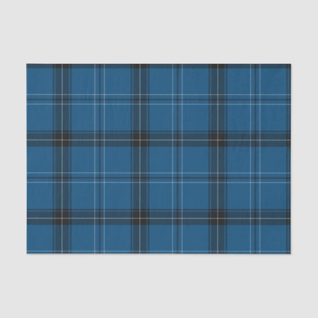 Papel De Seda Tartan Azul Ramsay Escocés (Anverso)