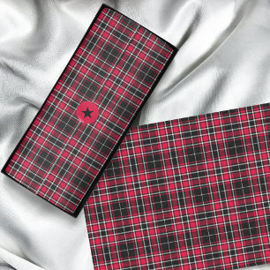 Papel De Seda Tartán - Blanco Rojo Negro