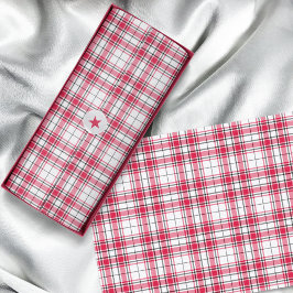 Papel De Seda Tartán - Blanco Rojo Negro