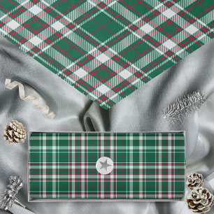 Papel De Seda Tartán - Blanco verde y rojo
