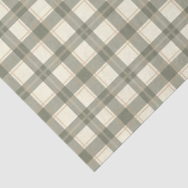 Papel De Seda Tartan Clásico de Salvia 