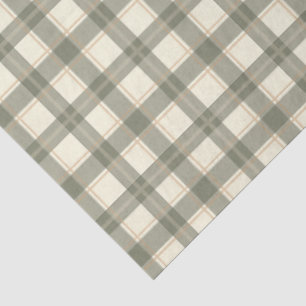 Papel De Seda Tartan Clásico de Salvia 