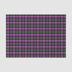 Papel De Seda Tartán gris oscuro y rosado