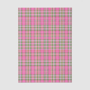 Papel De Seda Tartan Plaid Clásico Rosa y Verde