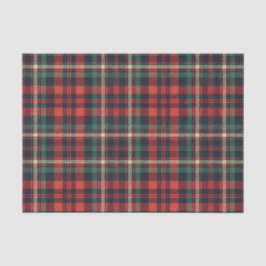 Papel De Seda Tartan Plaid Escocés Rojo y Verde Tradicional