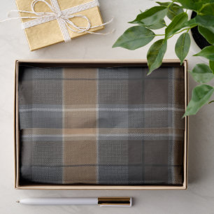 Papel De Seda Tartan Plaid Moderno de Ámbar Ahumado