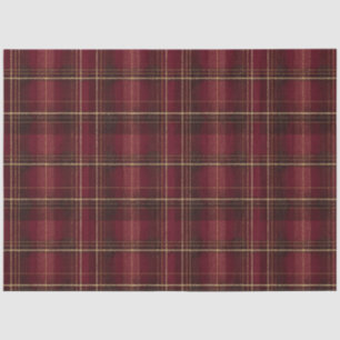 Papel De Seda Tartan Rojo Granate 