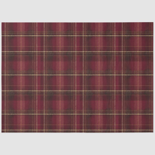 Papel De Seda Tartan Rojo Granate  (Anverso)
