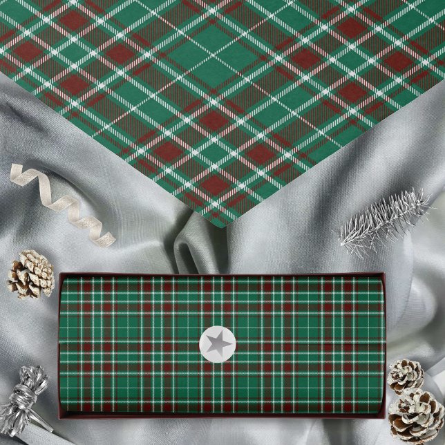 Papel De Seda Tartán - Rojo verde de raza blanca (Tartan - Green White Russet Red Tissue Paper by Leapfroglisics Shop)