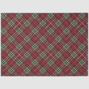 Papel De Seda Tartan rojo y verde