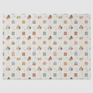 Papel De Seda Tartas De Cumpleaños, Globos Y Estrellas Scandi