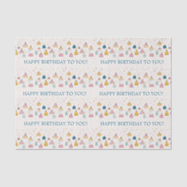 Papel De Seda Tartas de cumpleaños personalizables y fuegos arti