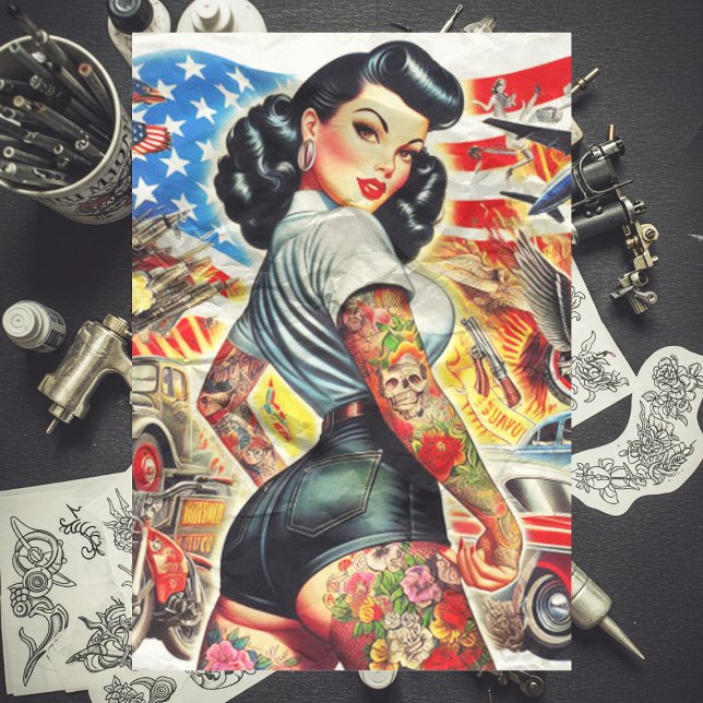 Papel De Seda Tattoed American Pin-up (Subido por el creador)