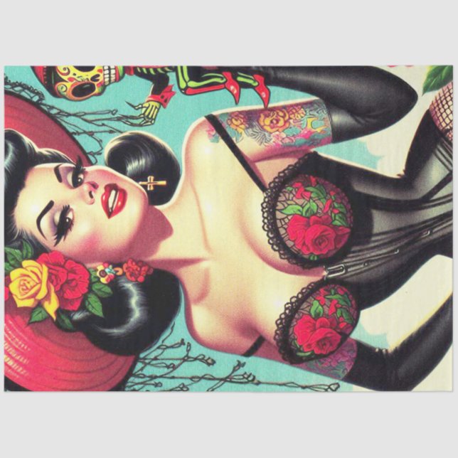 Papel De Seda Tattoed Witch Pin-up (Anverso)