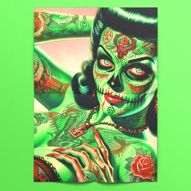 Papel De Seda Tattoed Zombie Pin-up (Subido por el creador)