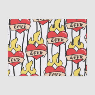 Papel De Seda Tatuaje del corazón retro