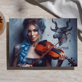 Papel De Seda Tauro Músico Zodiacal Violín Decoupage 