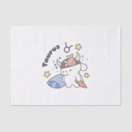 Papel De Seda Taurus Zodiac Dreamer - Conejo Cute Sleepy