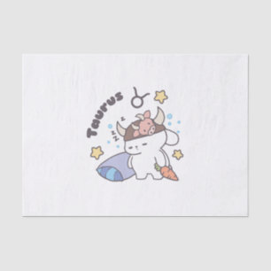 Papel De Seda Taurus Zodiac Dreamer - Conejo Cute Sleepy