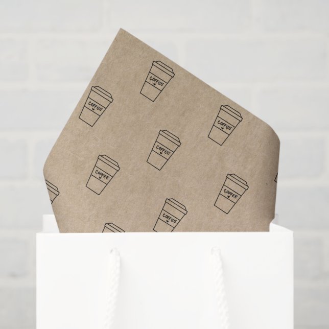 Papel De Seda Taza de café marrón linda Cafetería (Bolsa de regalo)